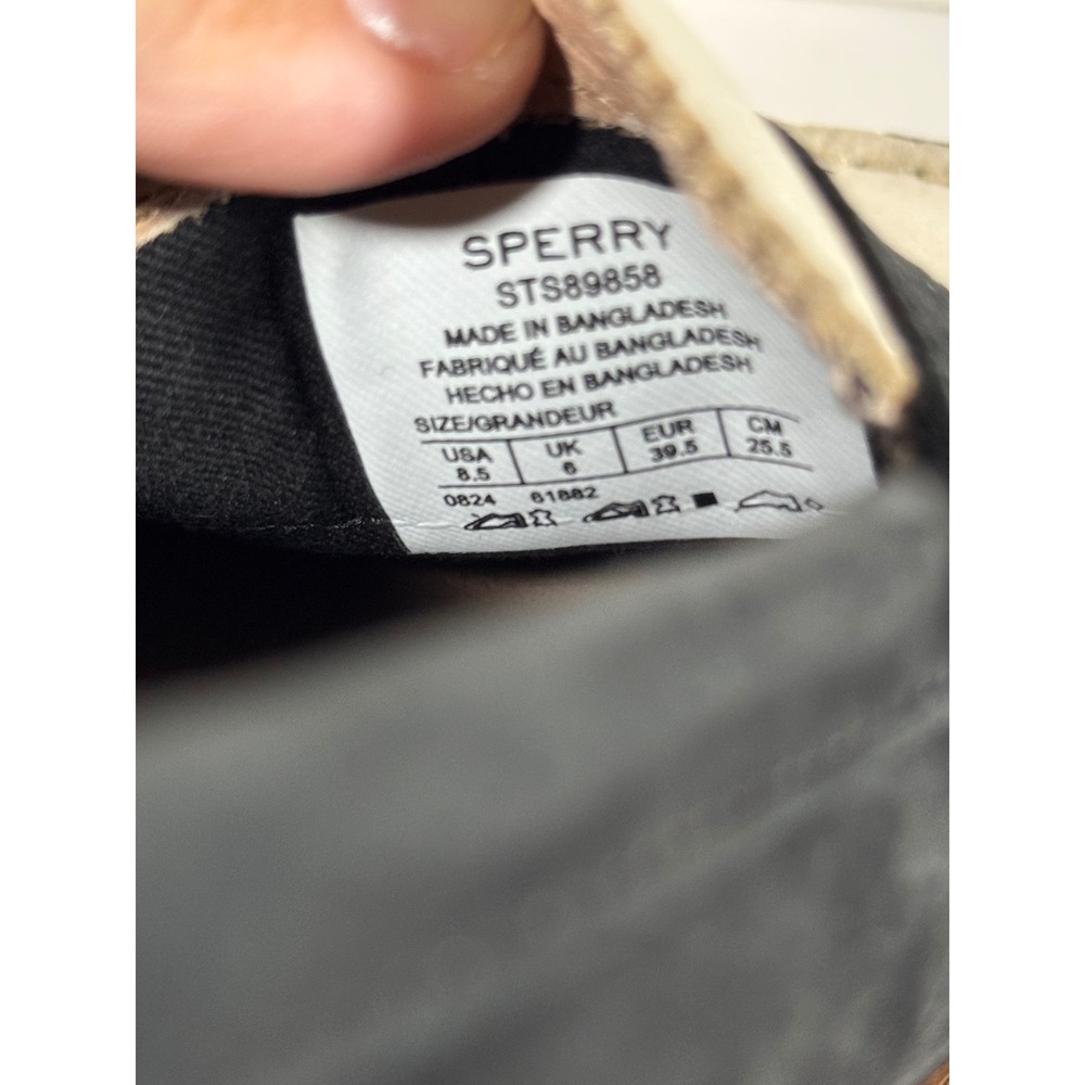 Sperry Seaport Penny Loafer Black Cream Leather Shoes Womens 8.5 Preppy Nautical - Picture 8 of 9